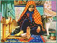 A Persian Woman and her Cat