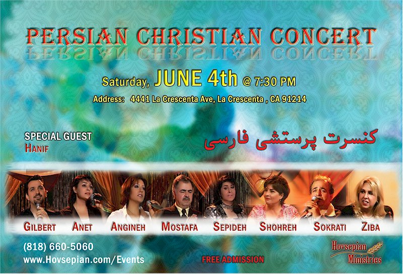 Persian Christian Concert By Gilbert Hovsepian June 4, 2011 in La Crescent California accompanied by Anet, Shohreh, Sepideh, Hanif, Mostafa, Sokrati, and other Iranian Christian Worship Music Gospel Music Artists
