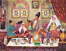 A Classic Portrait of Persian Family at their HaftSin Sofreh