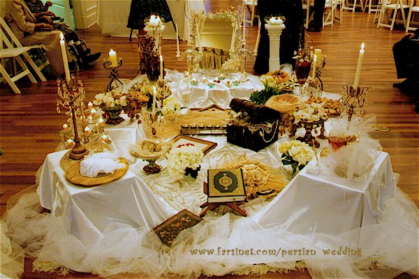 A traditional Iranian Persian Wedding Spread in a modern setup