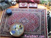 A Living Room Decorated by a Mashhad Hunting Scene Design carpet